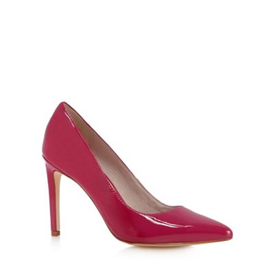 Faith Bright pink patent high stiletto court shoes